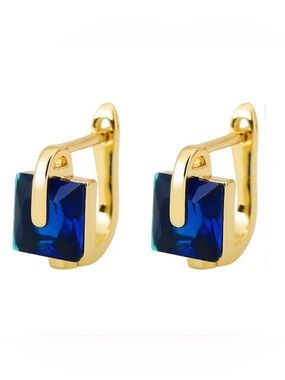 Sapphire Huggie Hinged hoop earrings*